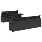 vidaXL Ensemble de canapé de jardin 8 Pièces Noir 100 x 55 x 73 cm