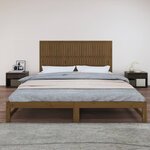 vidaXL Tête de lit murale Marron miel 204x3x90 cm Bois massif de pin