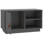 vidaXL Meuble TV Gris 70x34x40 cm Bois de pin massif