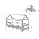 Lit cabane enfant TERY 120 x 190 Blanc