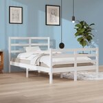 vidaXL Cadre de lit Blanc Bois de pin massif 120x200 cm