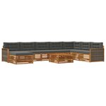 vidaXL Ensemble de canapés d'extérieur 9 pc Naturel et Anthracite
