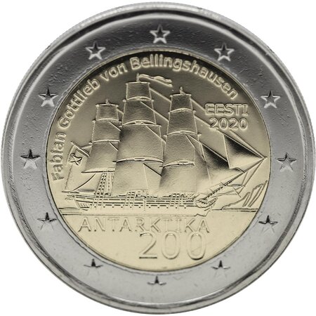 Pièce de monnaie 2 euro commémorative Estonie 2020 – Antarctique