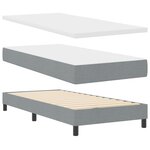 vidaXL Lit Sprung avec Matelas Gris Clair 100x200 cm Tissu