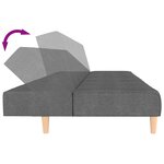 vidaXL Canapé-lit à 2 places gris clair tissu