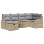 vidaXL Ensemble de canapé de jardin 6 Pièces beige et gris clair