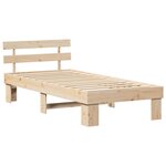 vidaXL Cadre de lit avec tête de lit Naturel 100 x 200 cm Pin massif