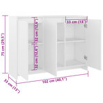 vidaXL Buffet Blanc 102x33x75 cm Bois d'ingénierie