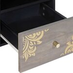 vidaXL Meuble TV Gris et or 100 x 33.5 x 46 cm Bois de manguier massif