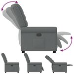 vidaXL Fauteuil inclinable électrique Gris foncé Tissu