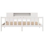 vidaXL Lit bibliothèque sans matelas blanc 200x200 cm bois pin massif