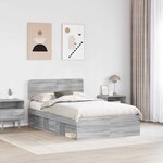 vidaXL Cadre de lit Gris Sonoma 120 x 190 cm Pin massif