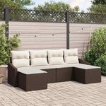 vidaXL Ensemble de salle à manger pour jardin 6 Pièces Marron  Crème