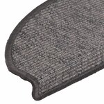 vidaXL Tapis d'escalier 15 pièces 65 x 21 x 4 cm Beige et gris Demi-rond Grand