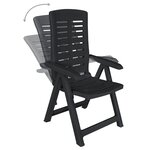 vidaXL Ensemble à manger d'extérieur 9 Pièces Plastique Anthracite