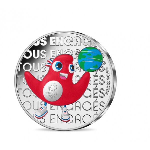 France 2023 - collection mascotte jo paris 2024 - vague 1-50€ argent nâ°2/4