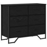 vidaXL Commode Autre Chêne noir 91 x 35.5 x 74.5 cm Bois d'ingénierie
