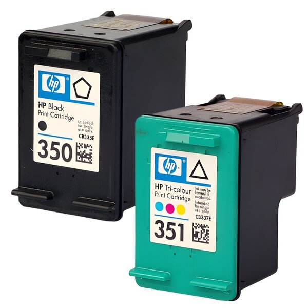 Pack de 2 cartouches d'encre authentiques HP 350/351 Noir et couleurs - programme SECOND