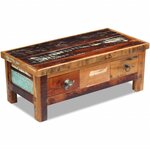 vidaXL Table basse à tiroirs Bois de récupération 90x45x35 cm
