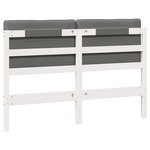 vidaXL Tête de lit capitonnée Blanc et gris clair 160 cm Pin massif