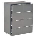 vidaXL Buffet Gris brillant 60x35x80 cm Aggloméré