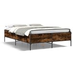 vidaXL Cadre de lit sans matelas chêne fumé 140x190 cm
