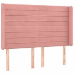 vidaXL Sommier à lattes de lit matelas et LED Rose 140x200 cm Velours