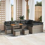 vidaXL Ensemble de canapé de jardin 13 Pièces Gris polyrotin