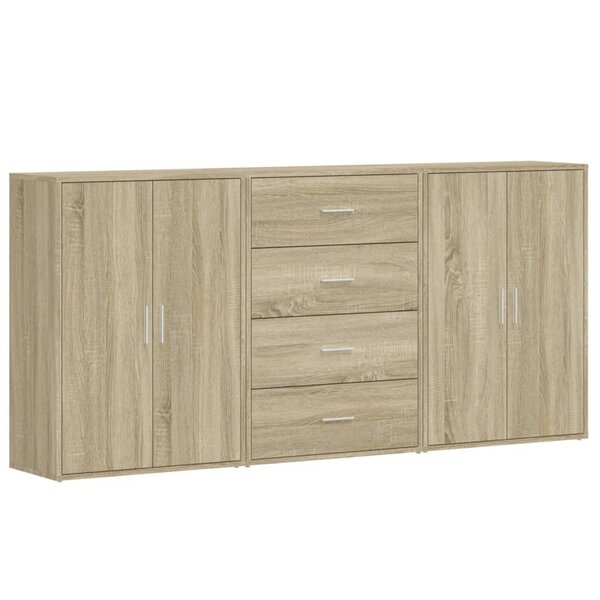 vidaXL Buffets 3 Pièces chêne sonoma 60x31x84 cm bois d'ingénierie