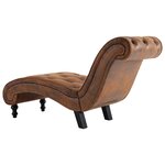 vidaXL Chaise longue Marron Similicuir daim