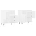 vidaXL Buffets 2 Pièces blanc bois d'ingénierie