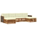vidaXL Ensemble de canapés d'extérieur 6 pc Bois d'Acacia Massif
