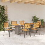 vidaXL Ensemble de salle à manger pour jardin 7 Pièces Gris