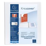 Classeur personnalisable Kreacover A4 Maxi 4 Ax Diam 30 mm Dos 47 mm Blanc x 10 EXACOMPTA