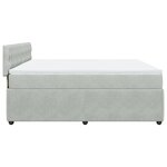 vidaXL Sommier à lattes de lit et matelas Gris clair 200x200cm Velours