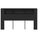vidaXL Cabinet de Tête de Lit Chêne noir 180 x 18.5 x 102.5 cm