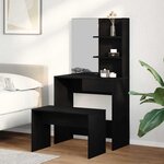 vidaXL Ensemble de Coiffeuse avec tiroir Chêne noir 74.5 x 40 x 141 cm