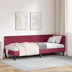 vidaXL Cadre de lit d'angle Bordeaux 80 cm x 200 cm tissu