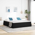 vidaXL Lit avec rangement et matelas Noir 160 x 200 cm Velours