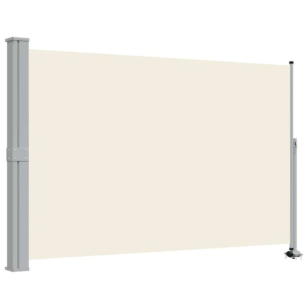 vidaXL Auvent latéral rétractable de patio 160 x 300 cm Blanc cassé