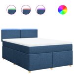 vidaXL Sommier à lattes de lit avec matelas Bleu 160x200 cm Tissu