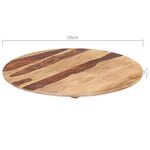 vidaXL Dessus de table Bois solide Rond 25-27 mm 50 cm