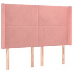 vidaXL Sommier à lattes de lit matelas et LED Rose 140x190 cm Velours
