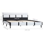 vidaXL Cadre de lit avec LED sans matelas blanc 140x200 cm similicuir