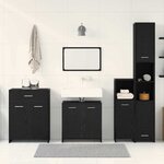 vidaXL Ensemble de mobilier de salle de bain 4 Pièces Chêne noir