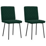 vidaXL Chaises à manger lot de 2 Vert foncé Velours