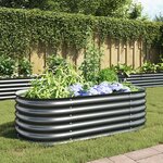 vidaXL Lit surélevé de jardin 160x80x44 cm Acier galvanisé Gris