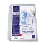 Pochettes Perforées À Soufflet De 30mm Avec Rabat À Scratch - Cristal - X 4 - Exacompta