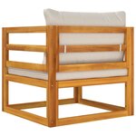 vidaXL Chaise de jardin avec coussins gris clair bois massif d'acacia
