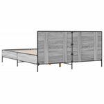 vidaXL Cadre de lit sonoma gris 140x200 cm bois d'ingénierie et métal